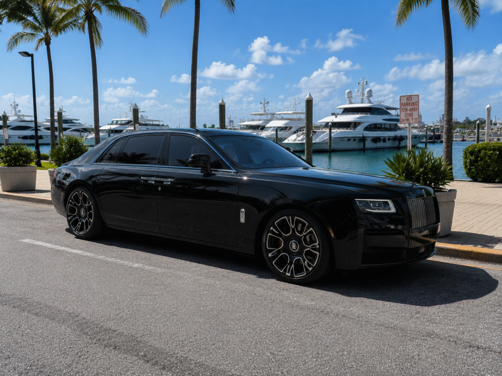 Rent Rolls Royce Ghost in Miami,. Exotic Miami Car Rental, EMCR Miami