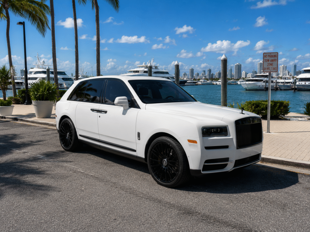 Rent Rolls Royce Cullinan in Miami,. Exotic Miami Car Rental, EMCR Miami