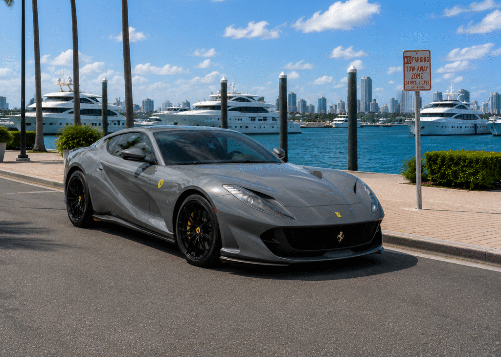 Rent Ferrari F8 Spyder in Miami,. Exotic Miami Car Rental, EMCR Miami