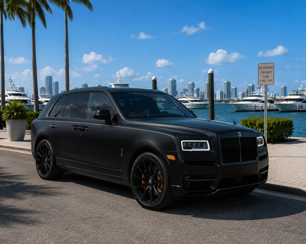 Rent Rolls Royce Cullinan in Miami,. Exotic Miami Car Rental, EMCR Miami